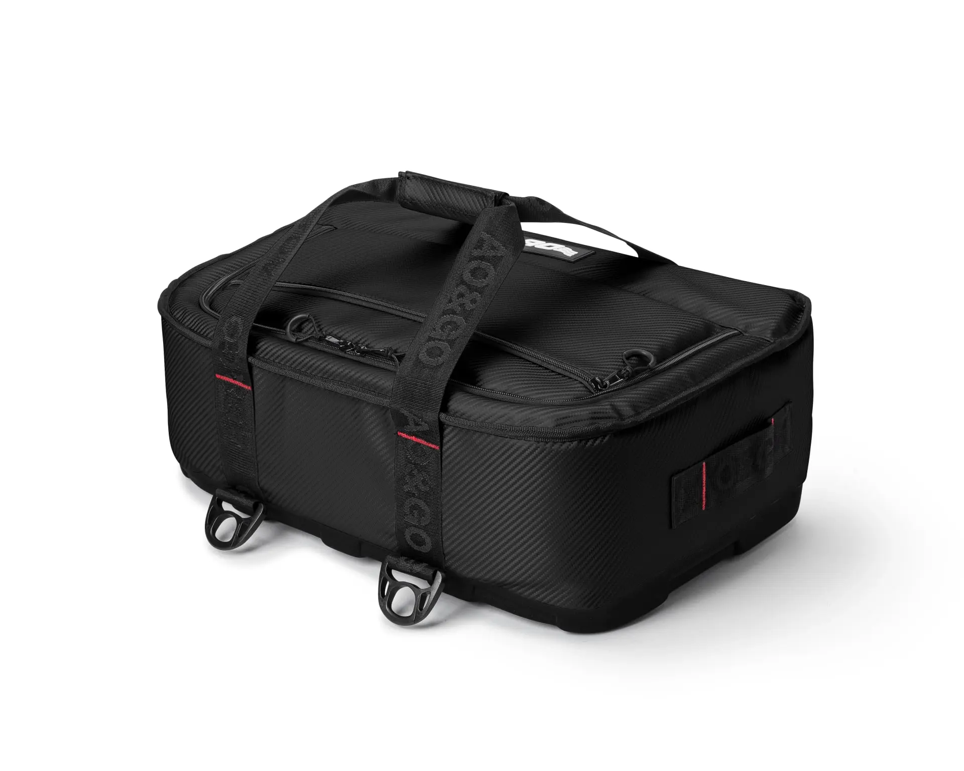 AO cooler with its logo, handles and durable black fabric